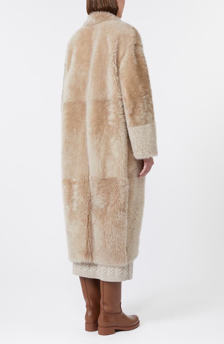 Max Mara Azzurro Genuine Shearling Coat, Alternate, color, Beige