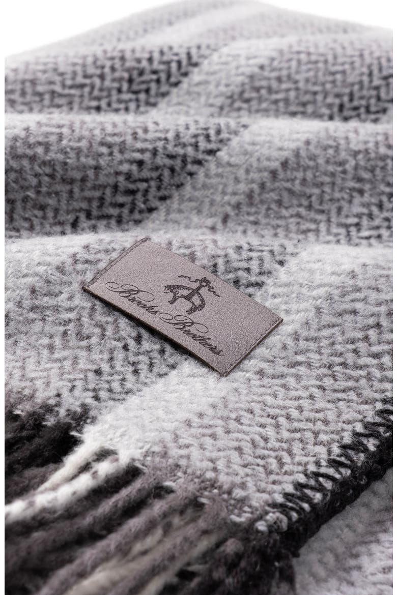 Herringbone Fringe Throw Blanket, Alternate, color, SILVER