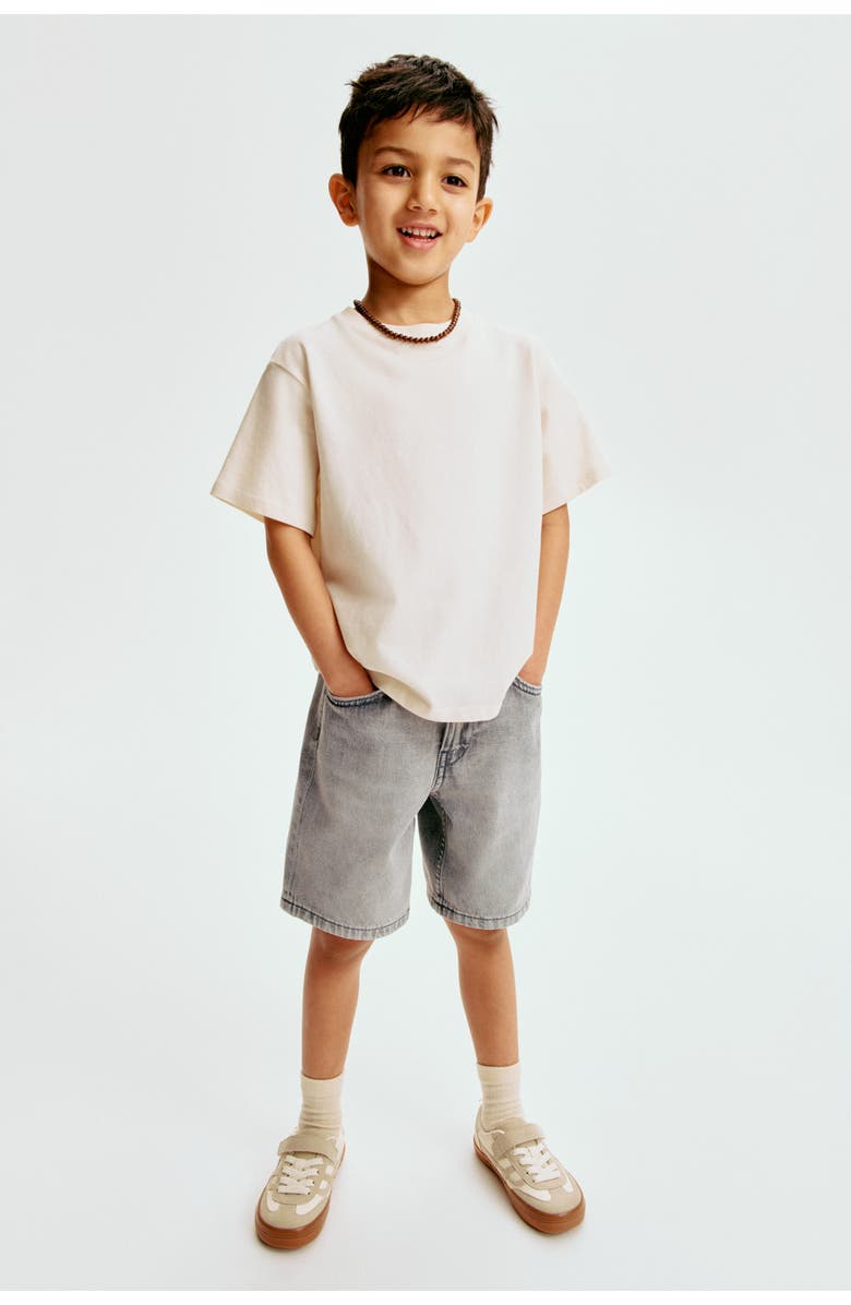 H&M Loose-fit denim shorts, Main, color, 
