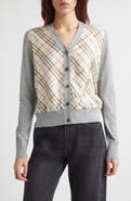 Burberry Sigourney Mixed Media Cardigan