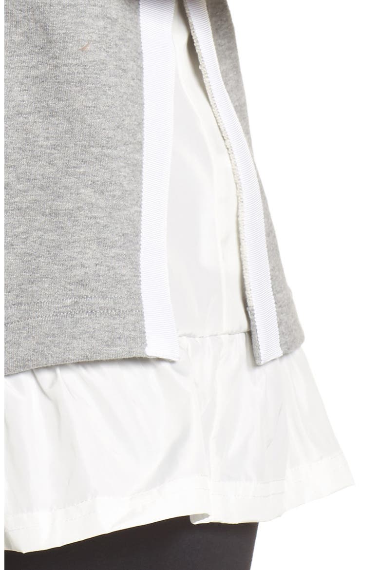 ruffle hoodie sweatshirt, Alternate, color, FLINT HEATHER