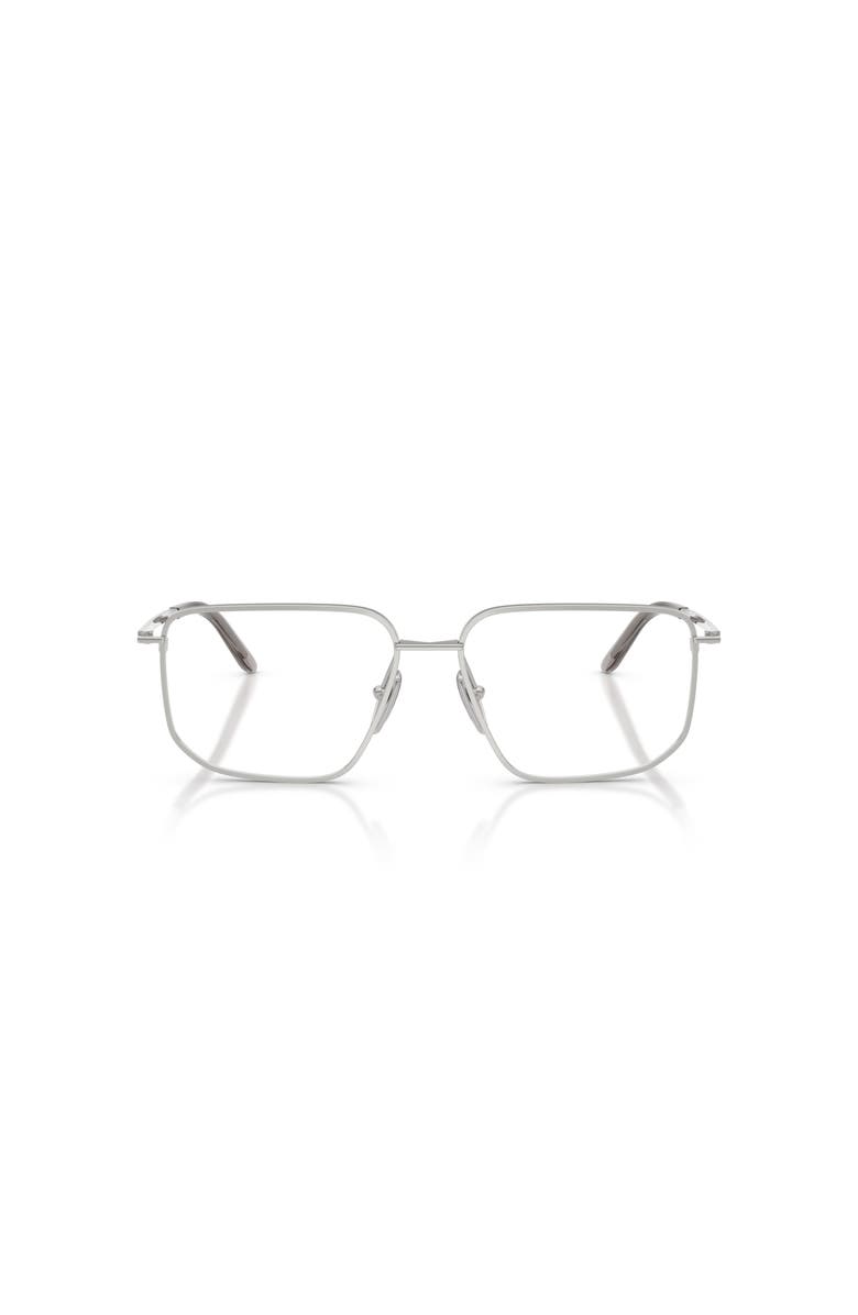 Prada 55mm Rectangle optical glasses, Alternate, color, Silver