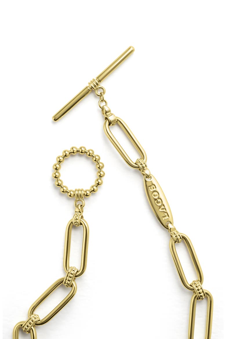 Signature Caviar Link Bracelet, Alternate, color, GOLD