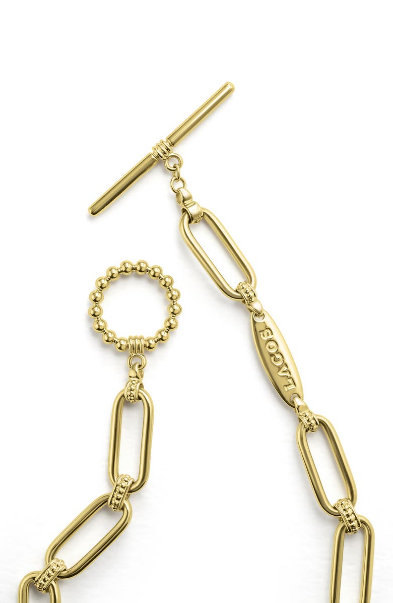 LAGOS Signature Caviar Link Bracelet, Alternate, color, Gold