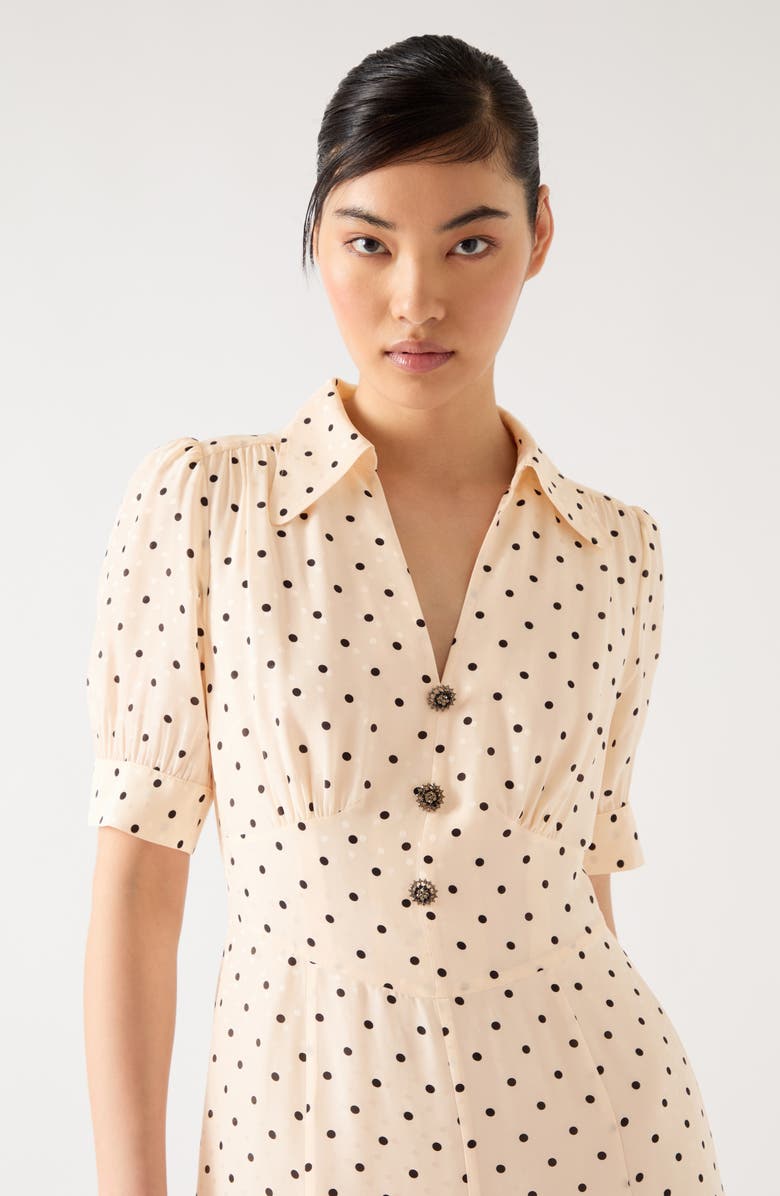 LK Bennett Sophie Polka Dot Dress, Alternate, color, Cream