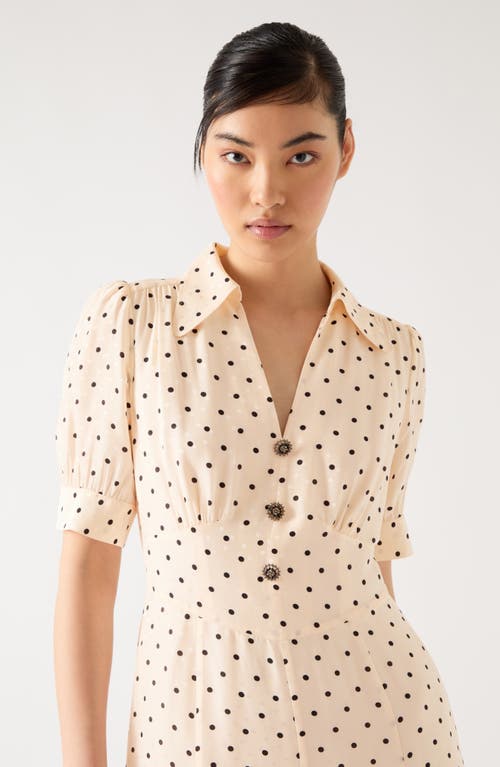 Lk Bennett Sophie Polka Dot Dress In Cream