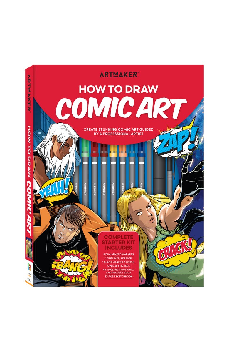 Art Maker How to Draw Comic Art, Complete Starter Kit, Studio Set, Adults, Main, color, Multicolored