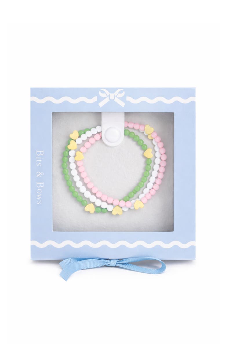 Bits & Bows St. Patrick's Day Hearts Bracelet Set, Main, color, Green