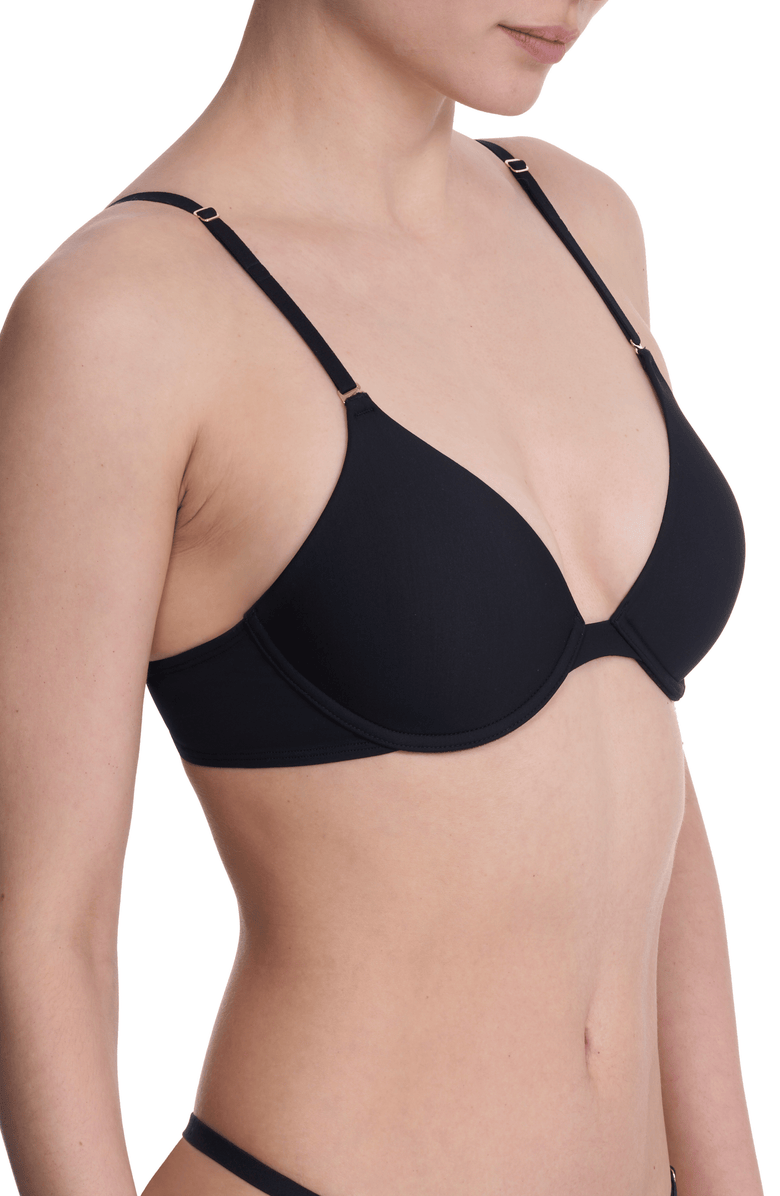 Natori Verge Convertible Plunge T-Shirt Bra, Alternate, color, Black