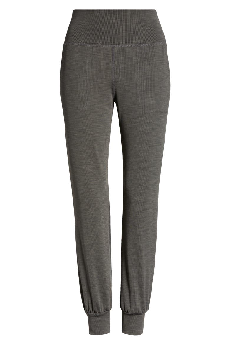 Heather Rib Jogger Pants, Alternate, color, SMOKE GRAY HEATHER