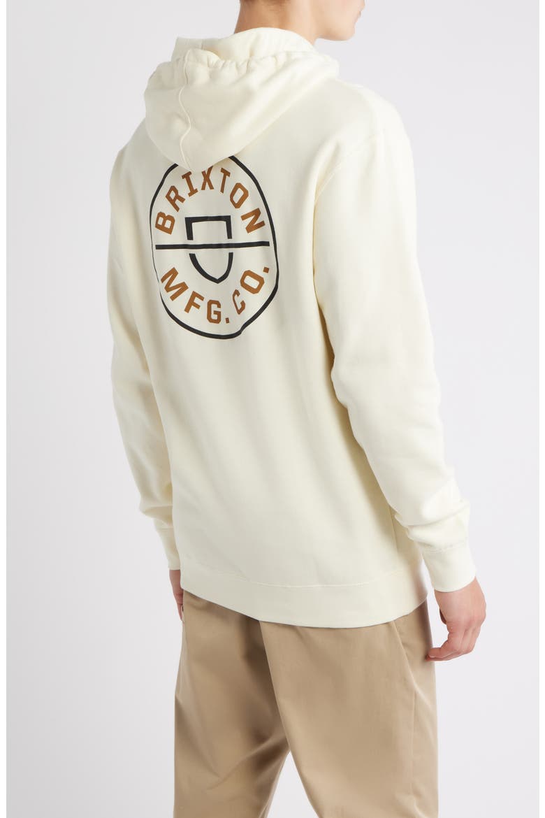 Crest Graphic Hoodie, Alternate, color, CREAM/BLACK/WASHED COPPER