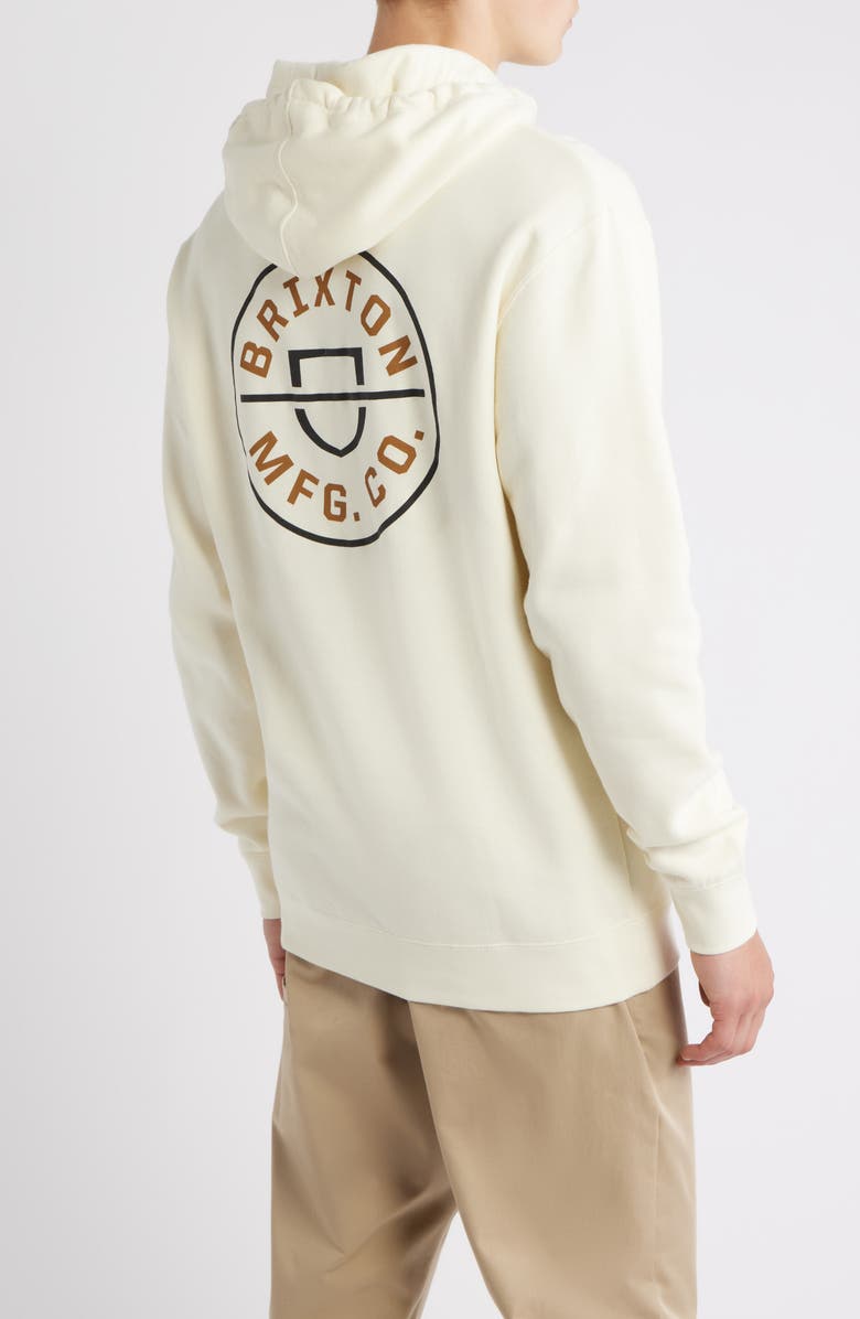 Brixton Crest Graphic Hoodie, Alternate, color, Cream/Black/Washed Copper