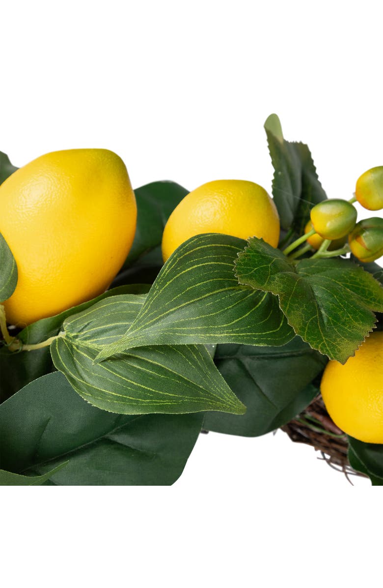 Northlight Lemon and Foliage Artificial Wreath, Yellow 22-Inch, Alternate, color, Yellow