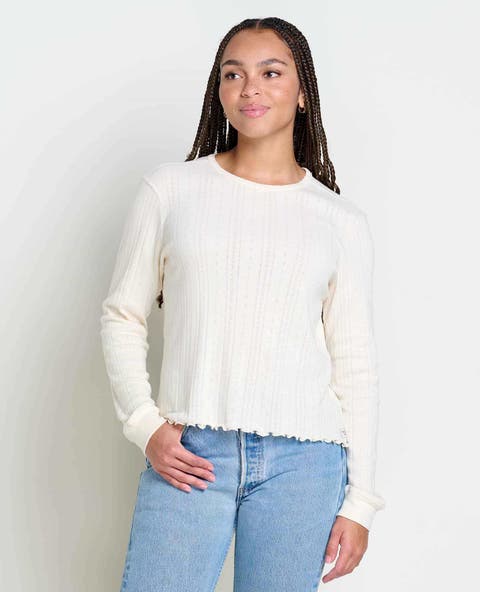 Foothill Pointelle Long Sleeve Crew II