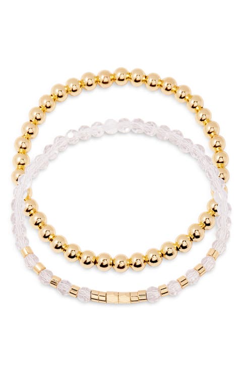 Makenna Set of 2 Birthstone Beaded Stretch Bracelets