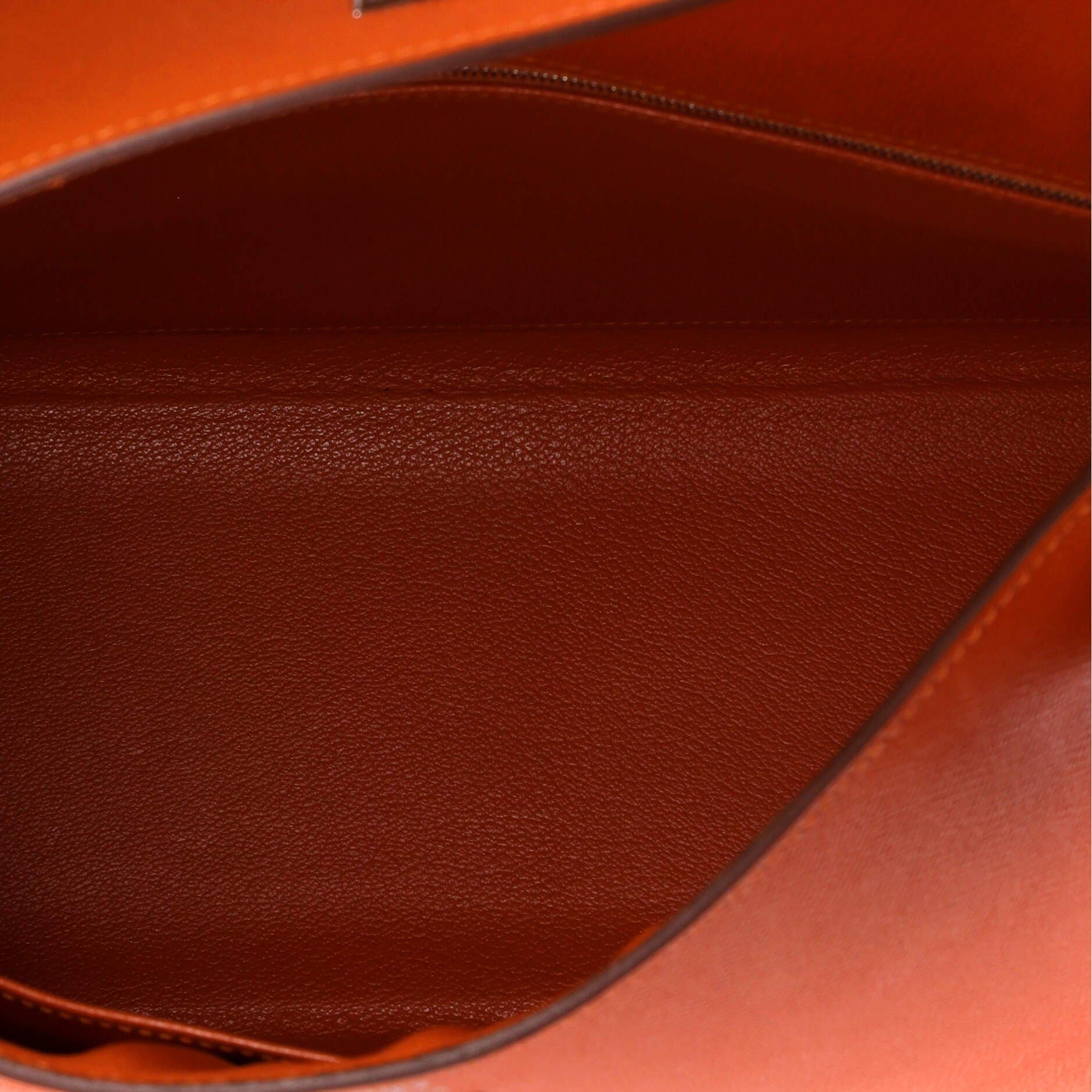 Pre-Owned Hermes Kelly Handbag Orange Epsom with Palladium Hardware 35, Alternate, color, Feu