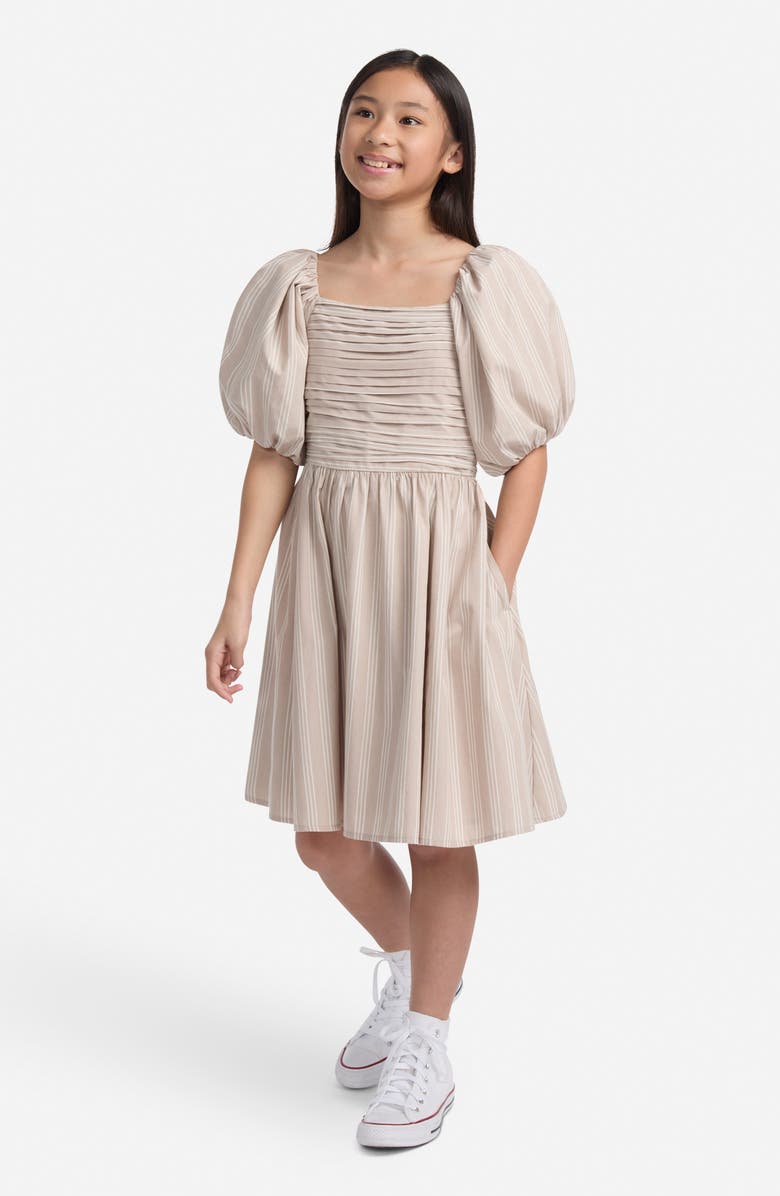 abercrombie kids Kids' Emerson Puff Sleeve Sundress, Alternate, color, Simply Taupe