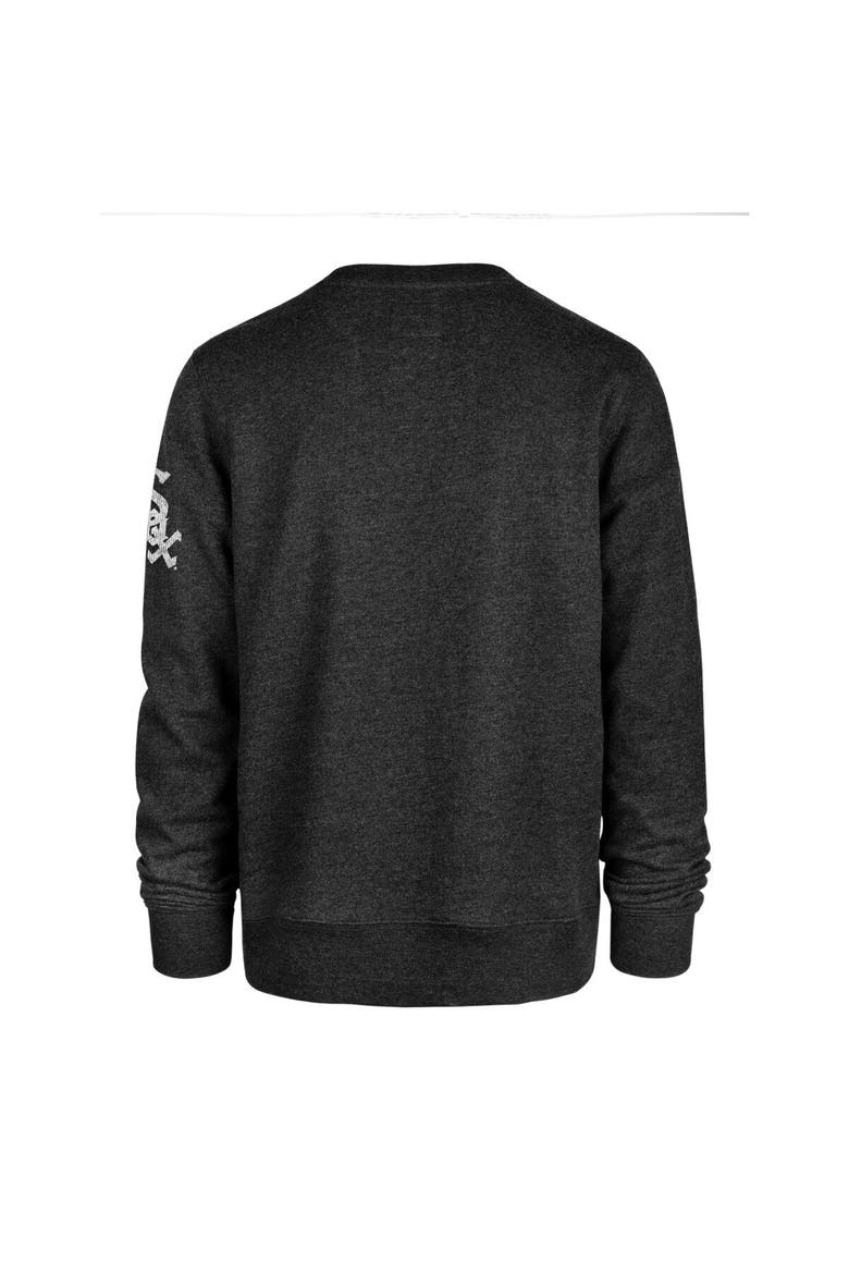 Men's '47 Black Chicago White Sox Bypass Tribeca Pullover Sweatshirt, Alternate, color, Heather Black
