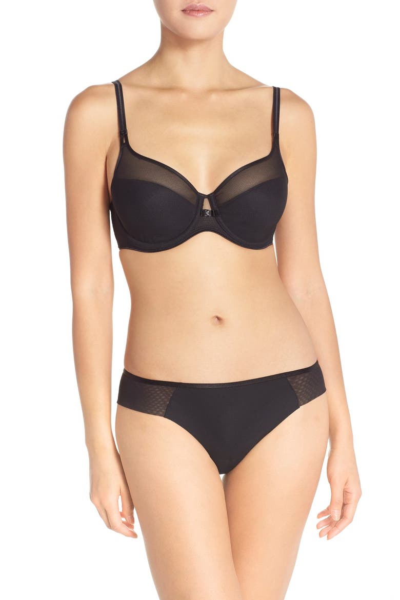 Lingerie Aeria Underwire Spacer Bra, Alternate, color, BLACK