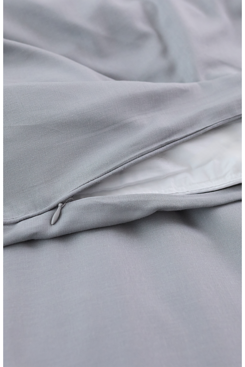 Performance Linen Blend Duvet Cover, Alternate, color, Storm
