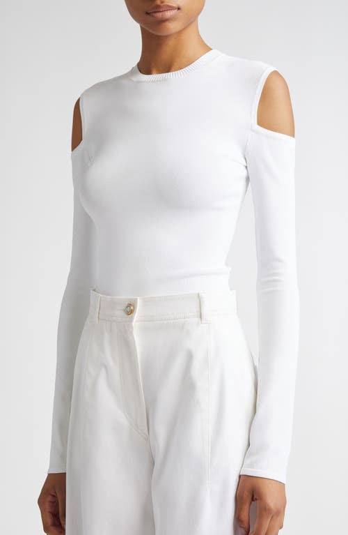Max Mara Vik Cold Shoulder Sweater In Optical White