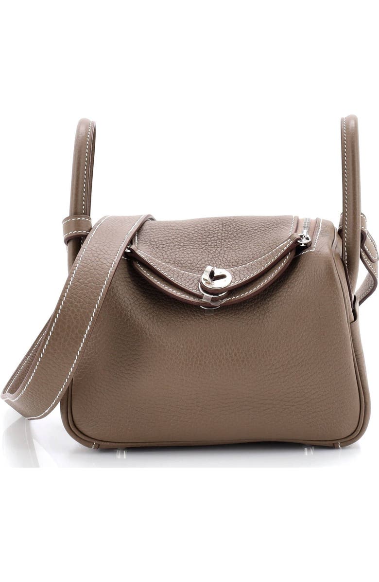 Pre-Owned Hermes Lindy Bag Clemence Mini, Main, color, Etoupe