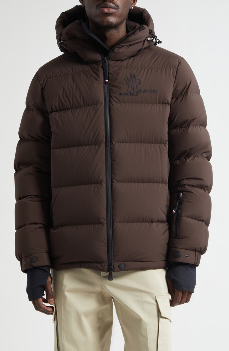 Moncler Isorno Down Puffer Jacket, Main, color, Raisin