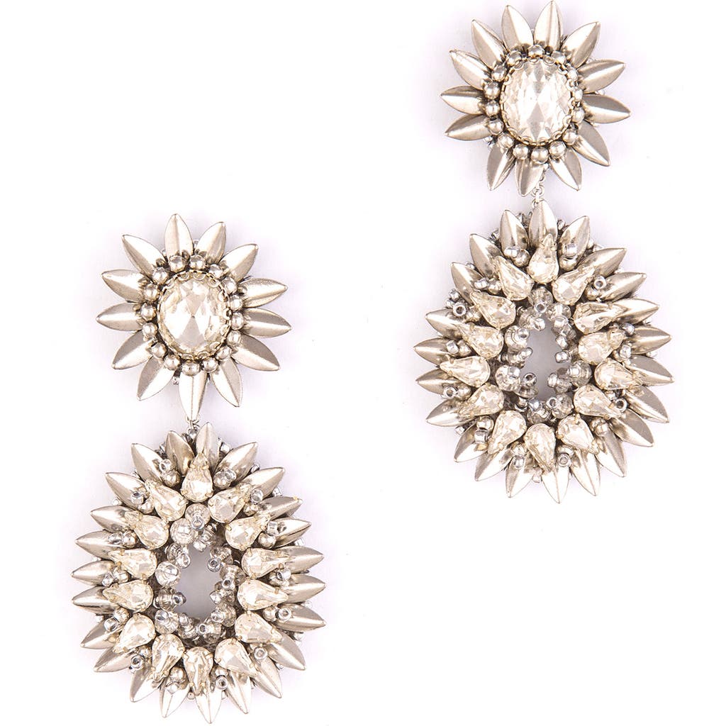 Deepa Gurnani Pia Drop Earrings In Gray