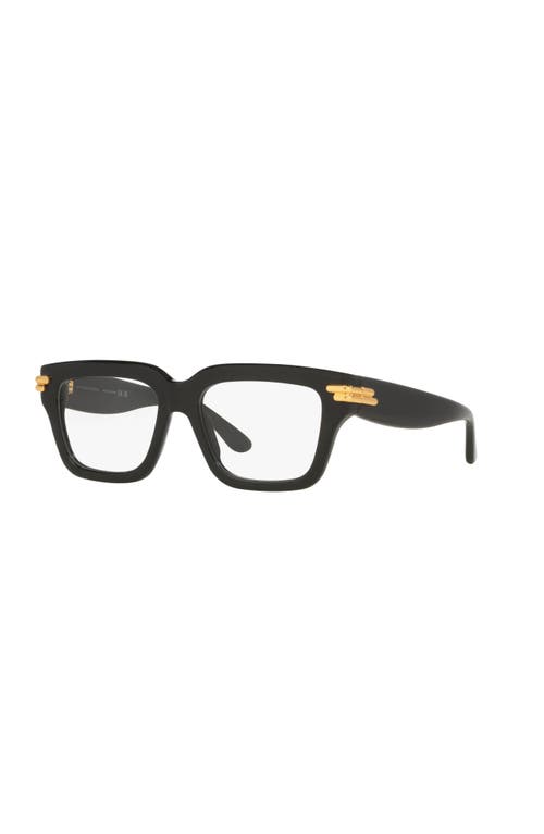 Bottega Veneta 53mm Rectangle Optical Glasses In Black