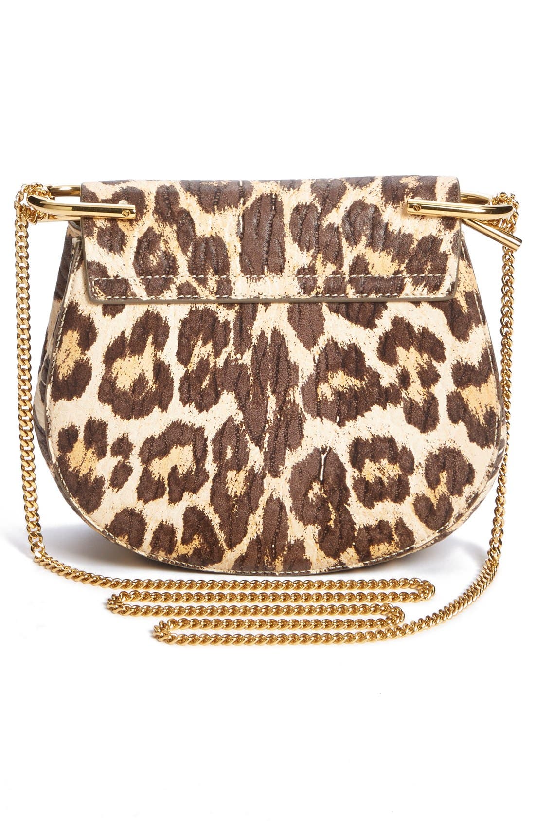 Chloé 'Drew' Leopard Print Leather Shoulder Bag, Alternate, color, 