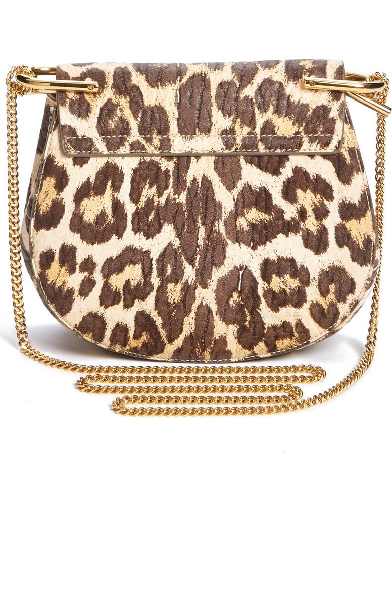 Chloé 'Drew' Leopard Print Leather Shoulder Bag, Alternate, color,