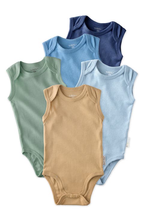 Sam Assorted 5-Pack Sleeveless Organic Cotton Bodysuits (Baby)