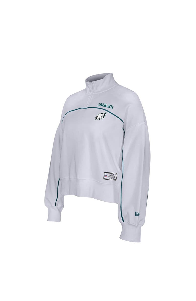 New Era Women's New Era White Philadelphia Eagles Functional Fandom Quarter-Zip Sweatshirt, Alternate, color, White