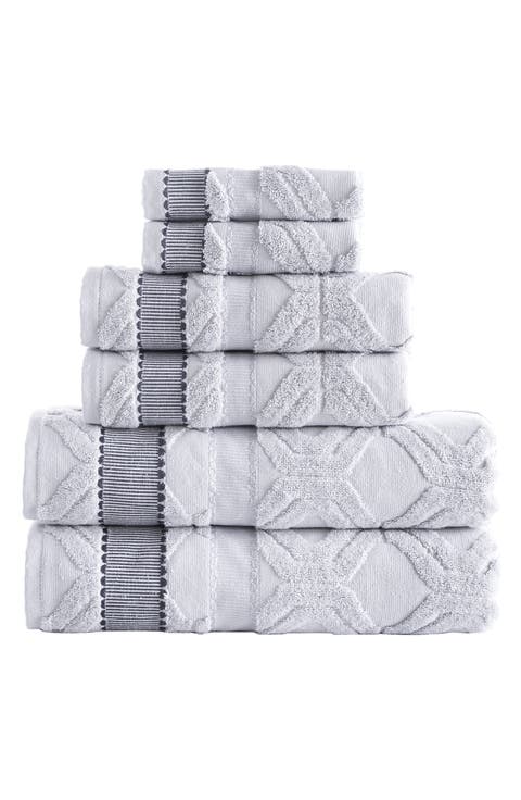 6-Piece Large Square Cotton Towel Set