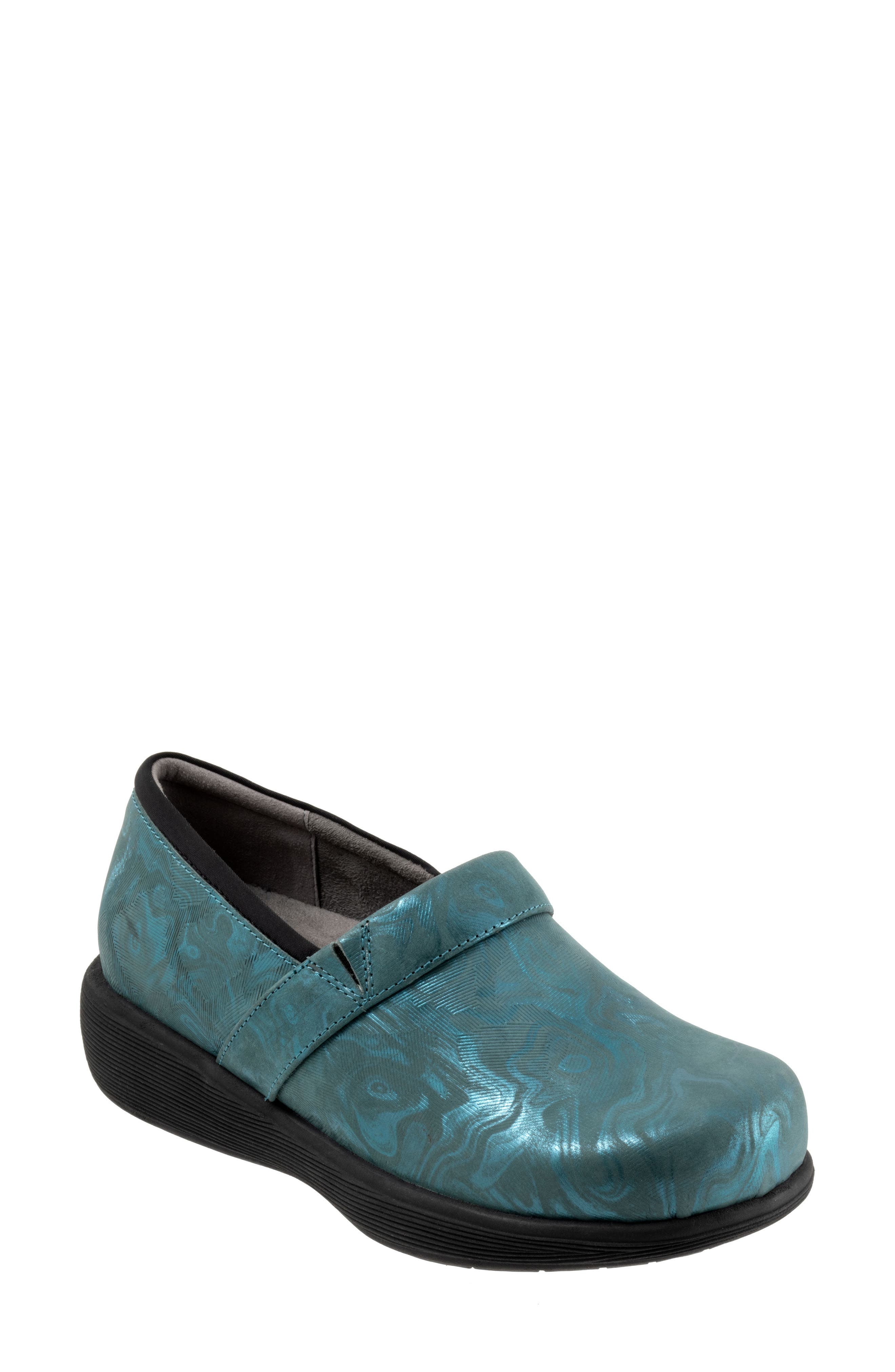 SoftWalk® Meredith Sport Clog in Teal Waves 