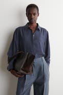 COS Gathered Crinkled-silk Shirt