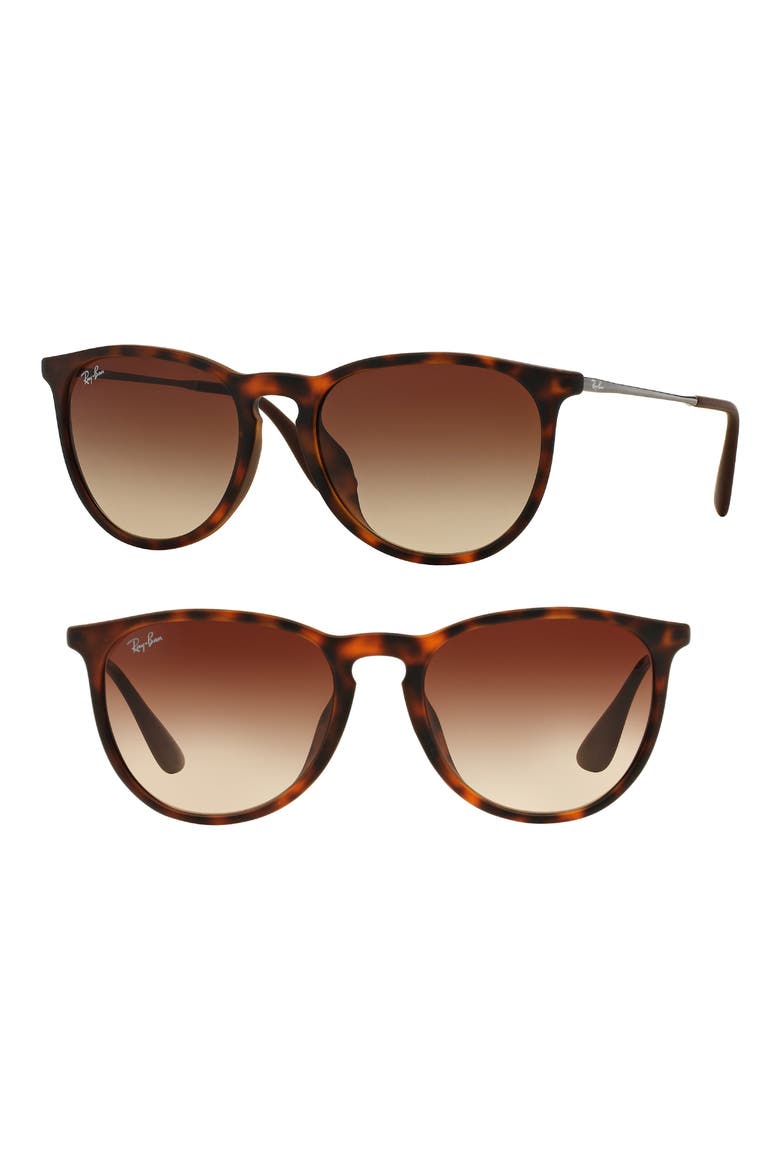 Erika 54mm Gradient Round Sunglasses, Main, color, TORTOISE/ SILVER