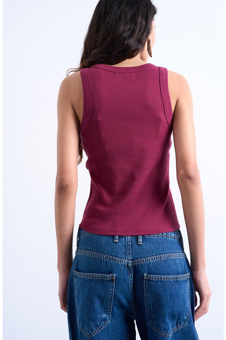 Rib Tank, Alternate, color, BURGUNDY