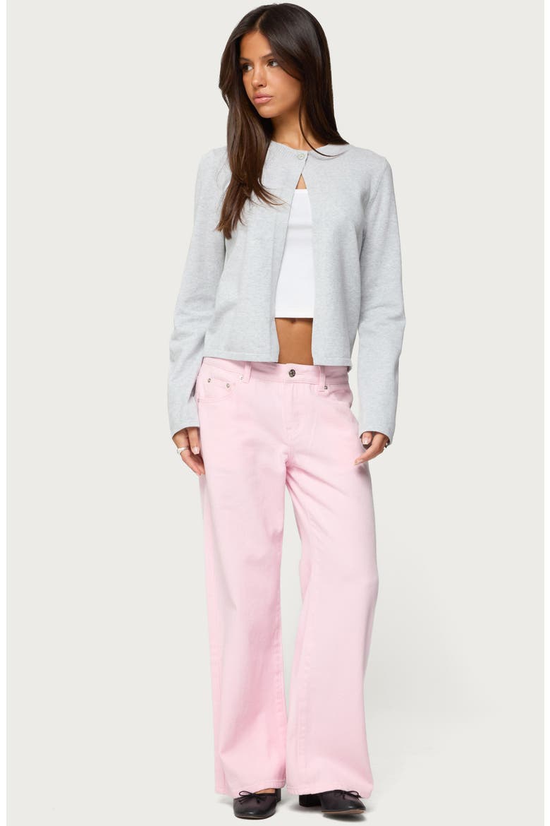 Jenie Split Front Cardigan, Alternate, color, GRAY-MELANGE