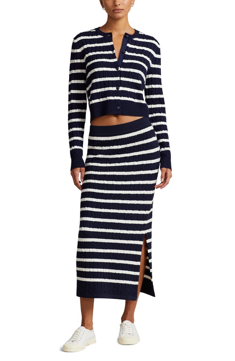 Polo Ralph Lauren Stripe Wool Blend Skirt, Alternate, color,