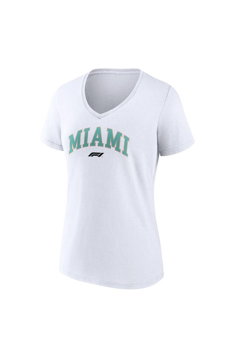 FANATICS Women's White Formula 1 Miami Grand Prix V-Neck T-Shirt, Alternate, color, 