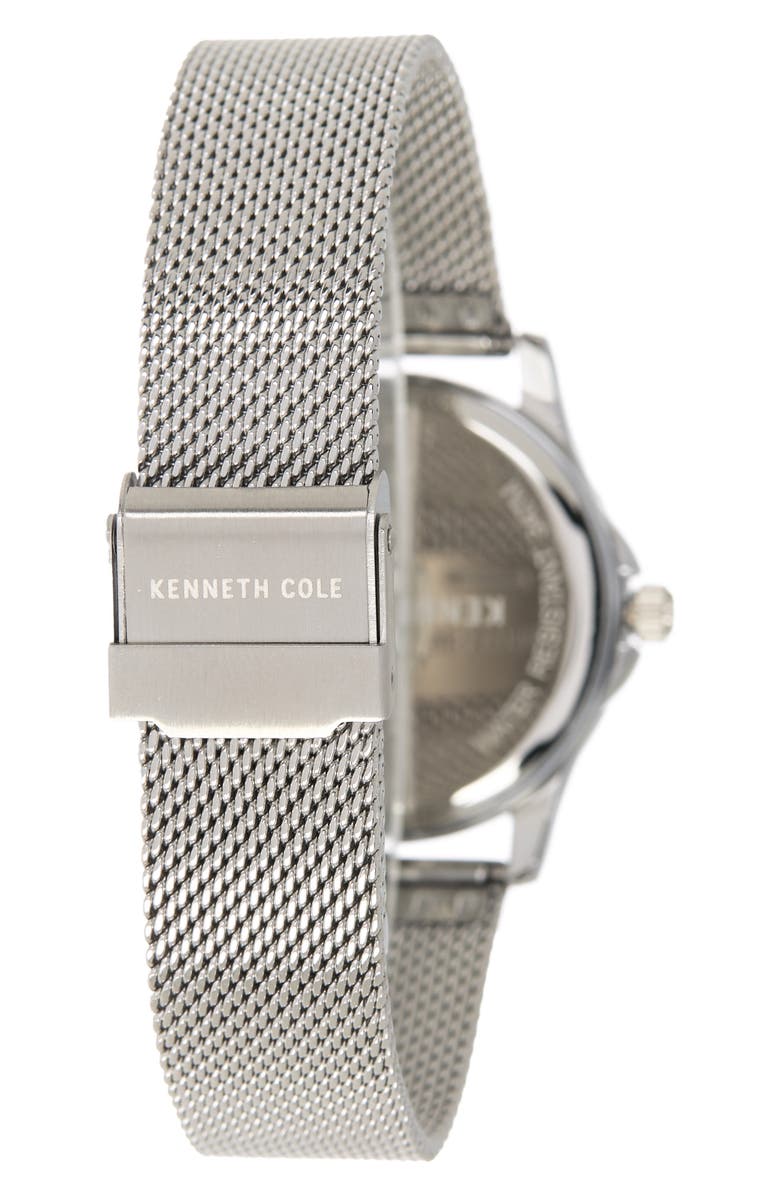 Kenneth Cole Women's Crystal Encrusted 3-Hand Quartz Mesh Strap Watch, 33.5mm, Alternate, color, 
