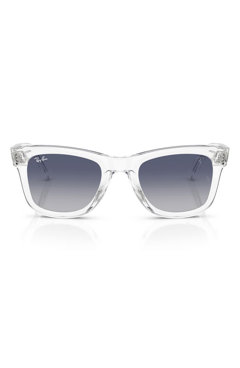Ray-Ban Scuderia Ferrari 50mm Square Sunglasses, Main, color, Transparent / Light Grey