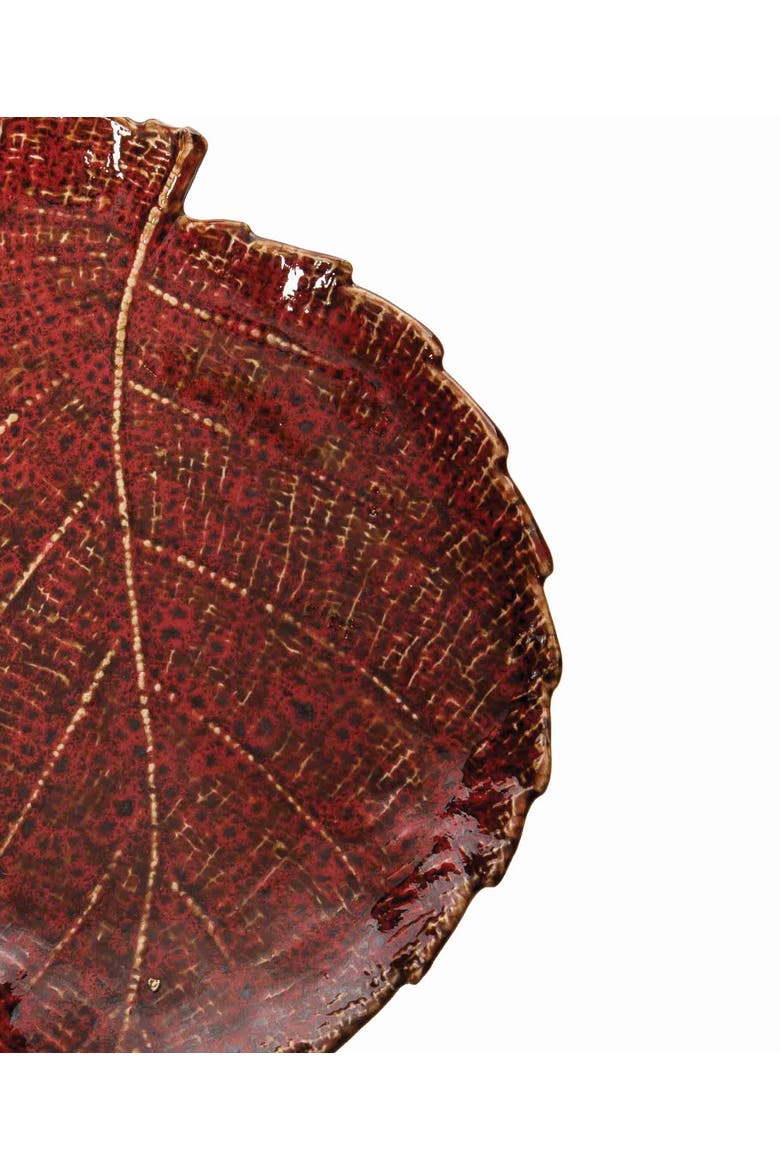 Red Large Leaf Plate, Alternate, color, Red
