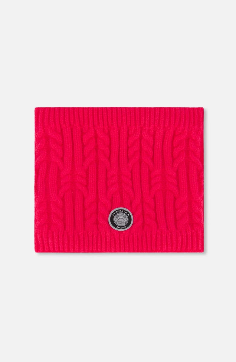 Deux par Deux Lined Winter Neckwarmer, Main, color, Flash Coral