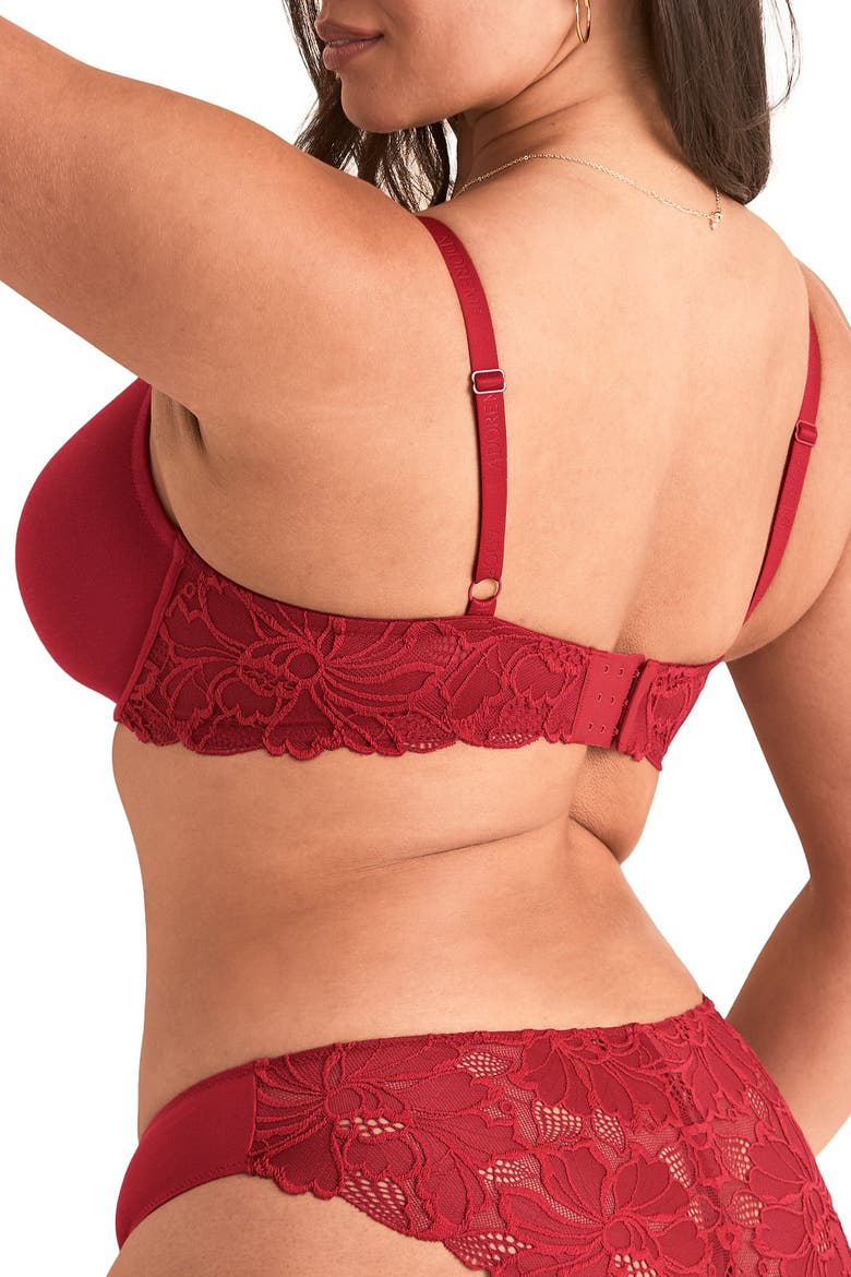 Teagan Contour Full Coverage Bra, Alternate, color, Dark red