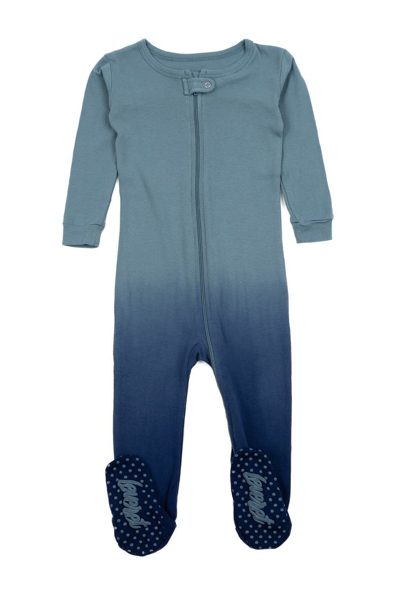 Footed Cotton Pajamas Matching Family Coordinated Tie Dye Prints, Main, color, BLUE