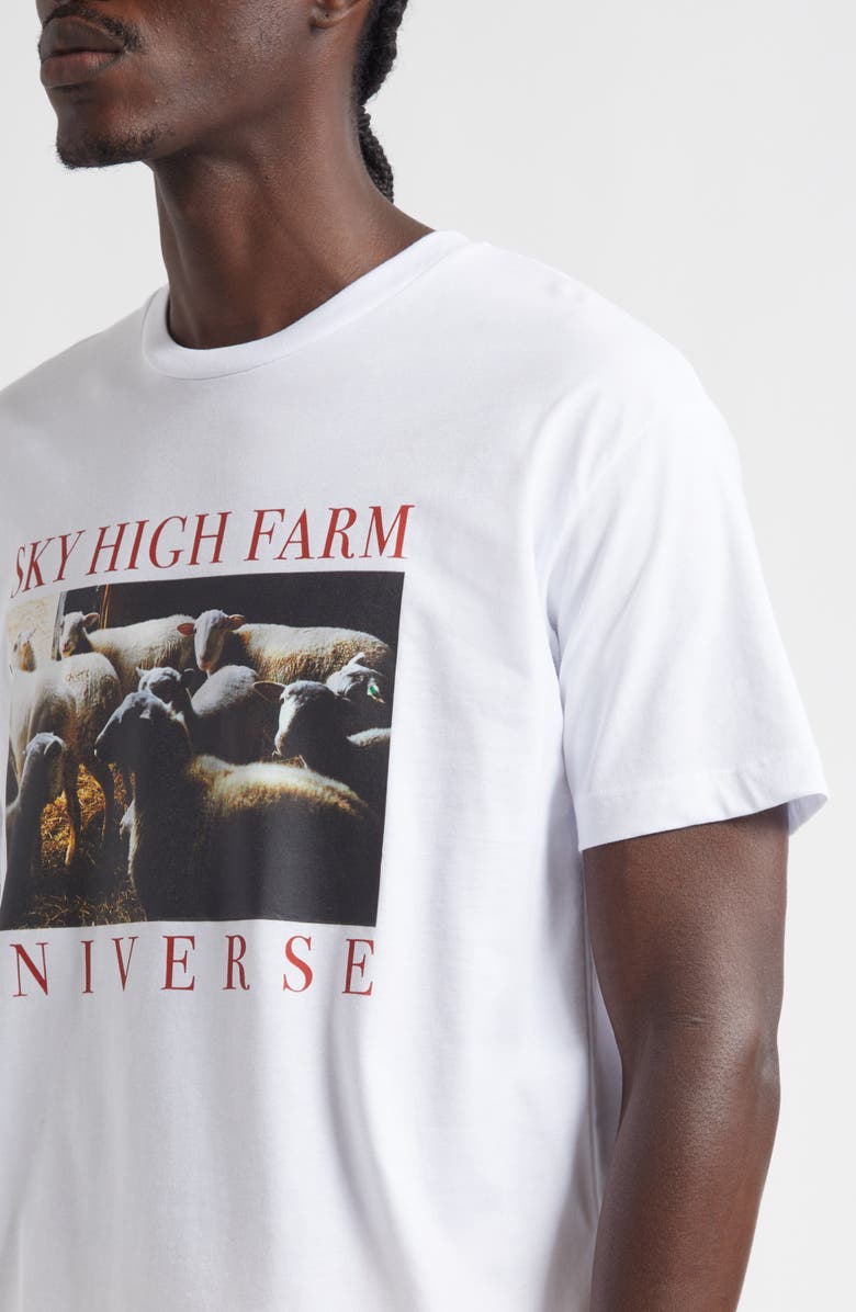 Sky High Farm Workwear Gender Inclusive Sheep Regenerative Cotton Graphic T-Shirt, Alternate, color, White