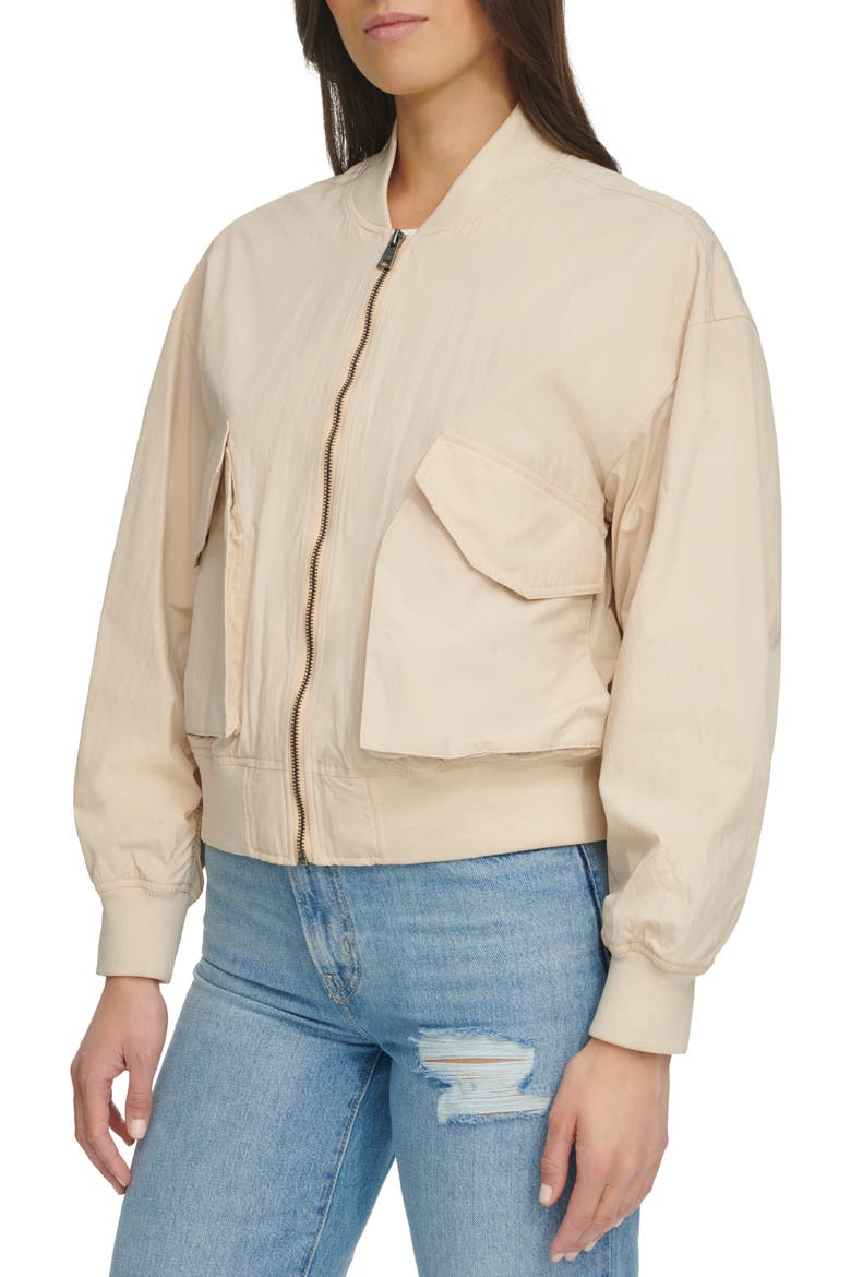 Techy Nylon Bomber Jacket, Alternate, color, FRAPPE