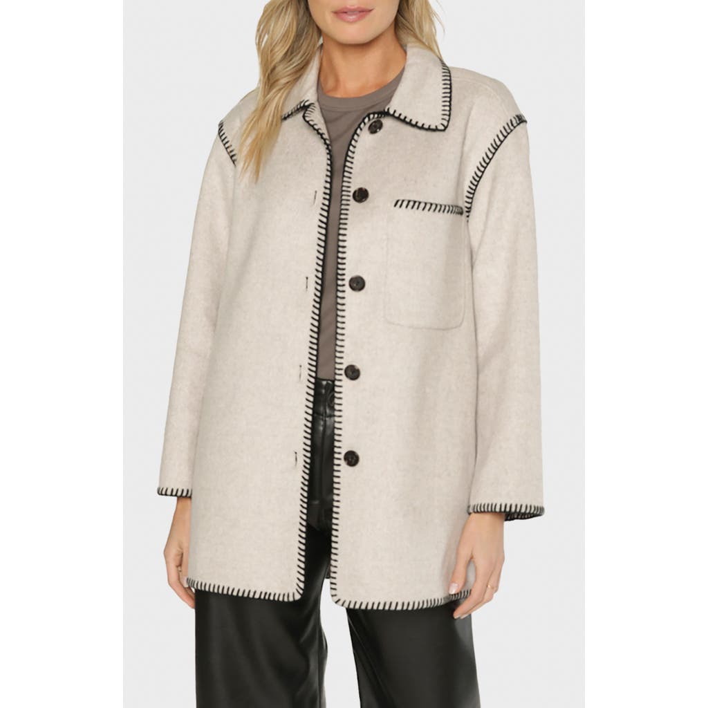 Matty M Angel Contrast Whipstitch Button Front Jacket